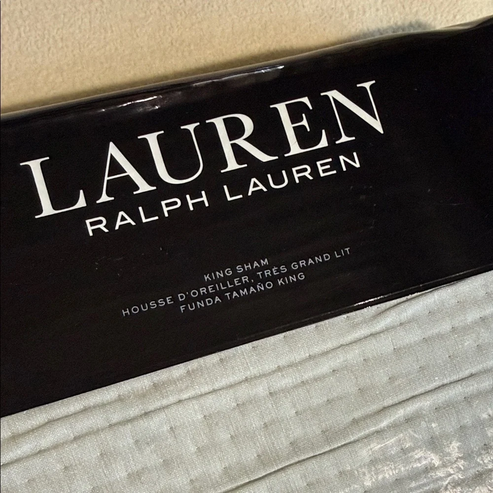 Ralph Lauren Light Gray king pillow sham sage new
